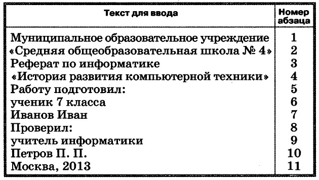 Реферат: Задания по информатике